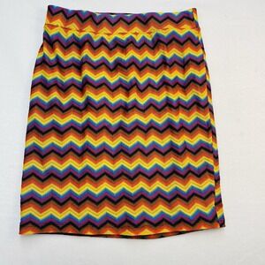 Pride Chevron Stripe‎ Skirt Multicolor Geometric Print Retro